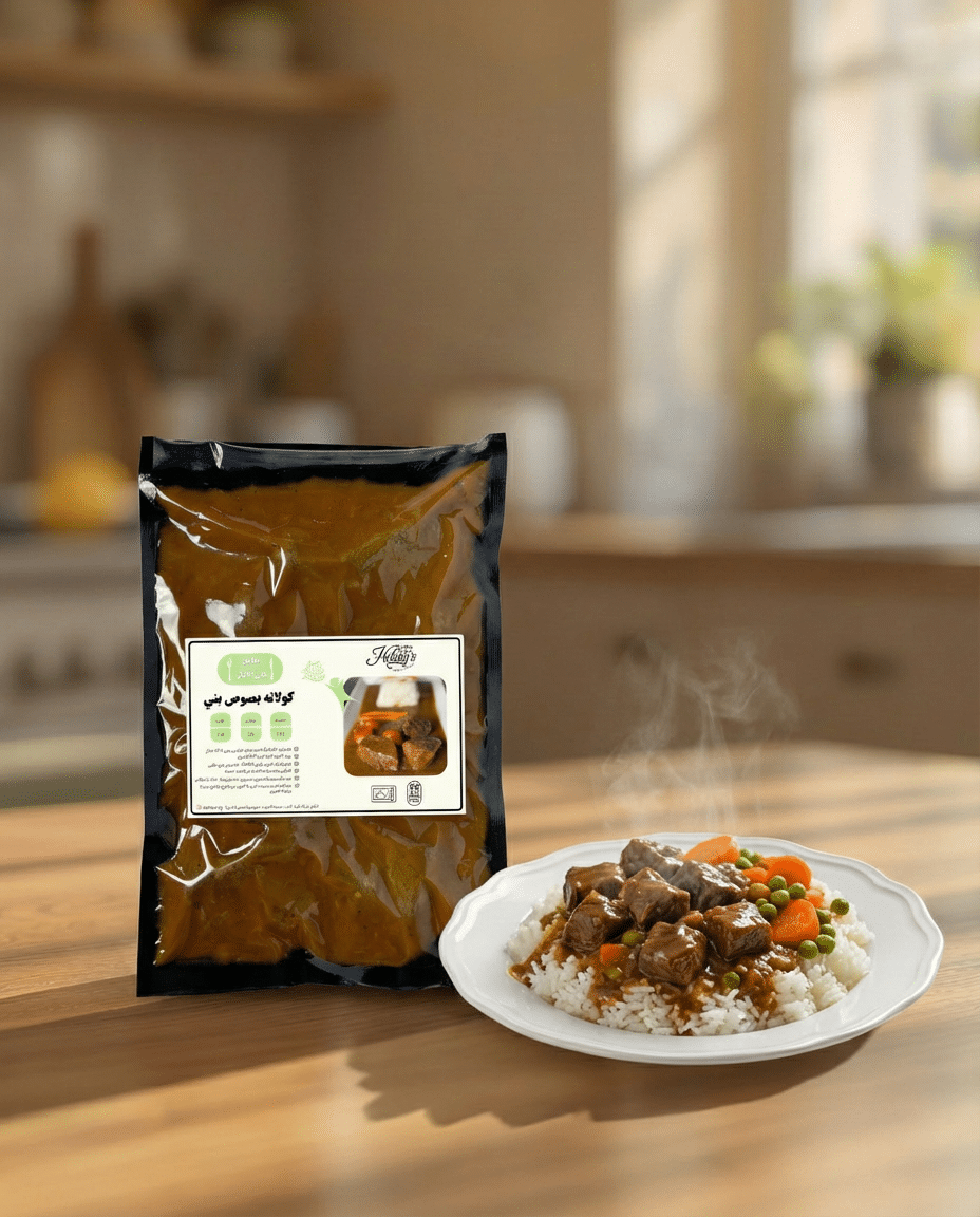 RTE-A-05 Baladi shoulder beef cubes in oriental brown sauce. ( ±600 g ) - Image 1