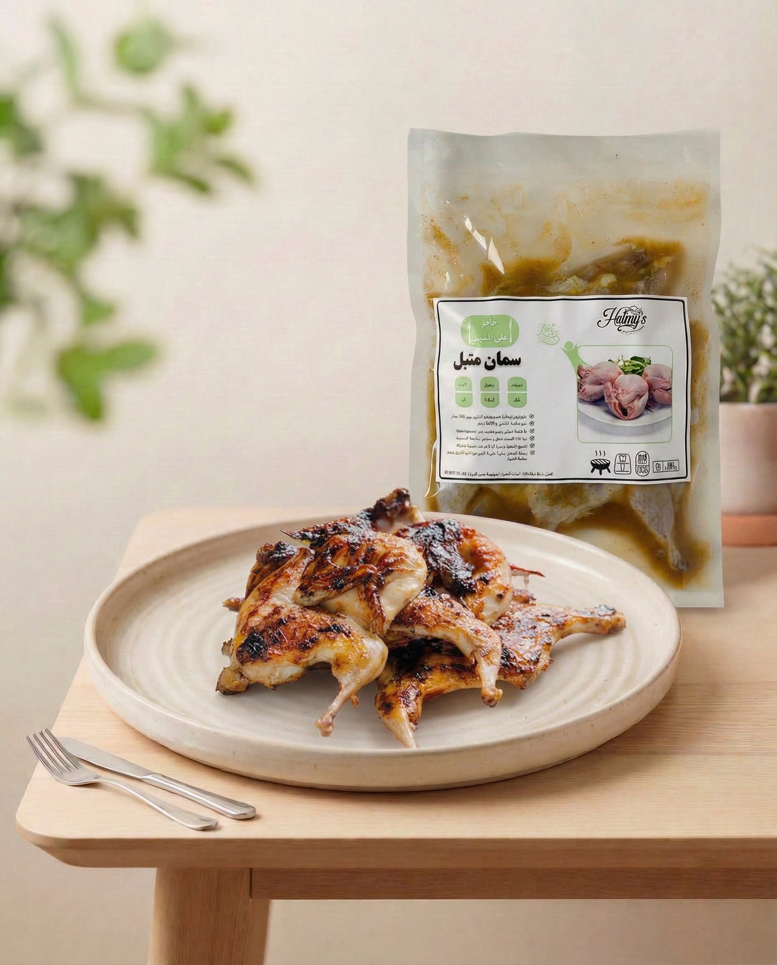 sman Organic Super Jumbo Marinated Quail – 2 quails Net Weight: (±600g) Packaging - Image 1